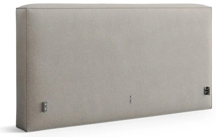 Világosszürke kárpitozott ágyneműtartós franciaágy ágyráccsal 140x200 cm Simon Olivia – Micadoni