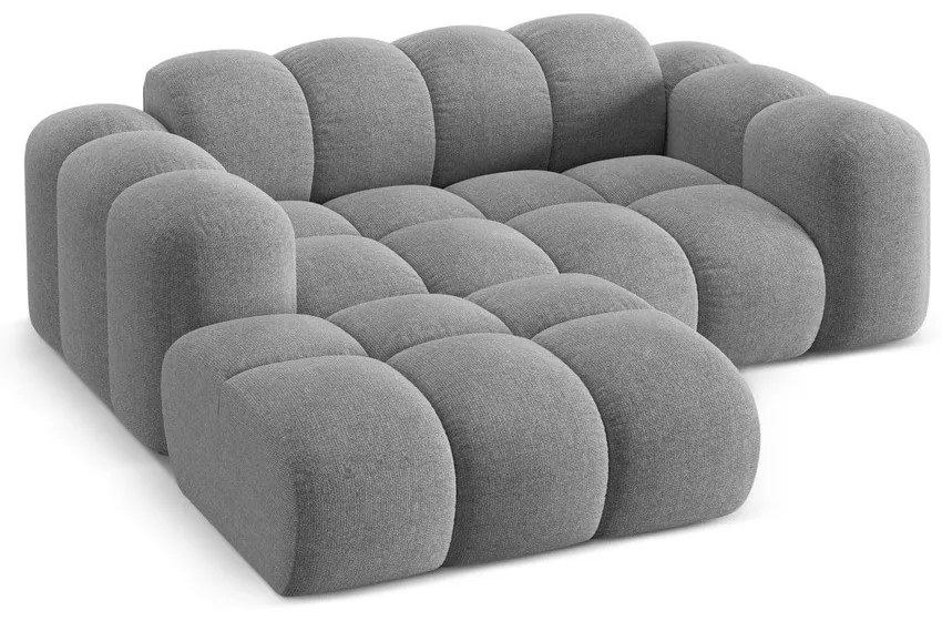 Világosszürke zsenília sarokkanapé (bal oldali-heverő résszel) Treno – Cosmopolitan Design