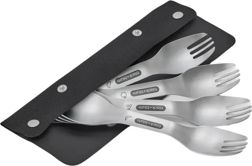 Ezüstszínű rozsdamentes acél étkező villa szett 4 db-os Spork – Black + Blum