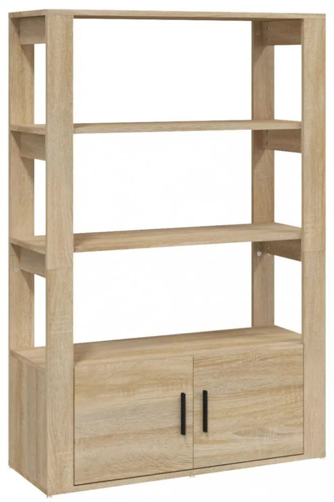 sonoma tölgy színű szerelt fa tálalóasztal 80x30x119,5 cm