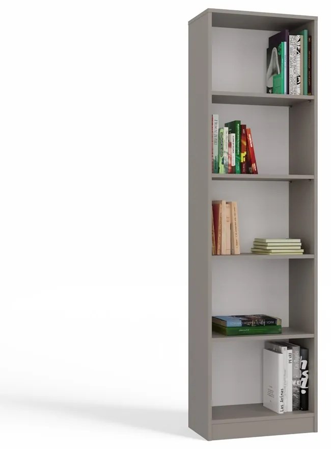 Faenza R50 polcos szekrény, könyvtartó, 50x182x30 cm, agyag színű