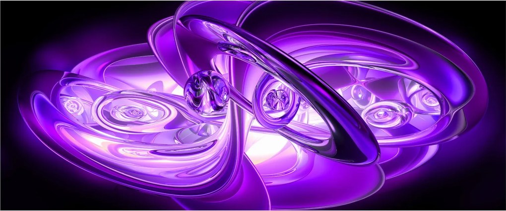 Lila fraktálos kép (120x50 cm)