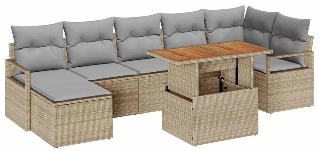 Kert étkező szett párnával 8 pcs Barna és szürke