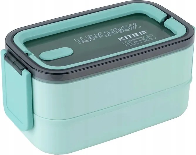 Uzsonnás Doboz Reggeliző Evőeszközökkel Utántöltő 2 Rekeszes 1400ml Fehér Kite