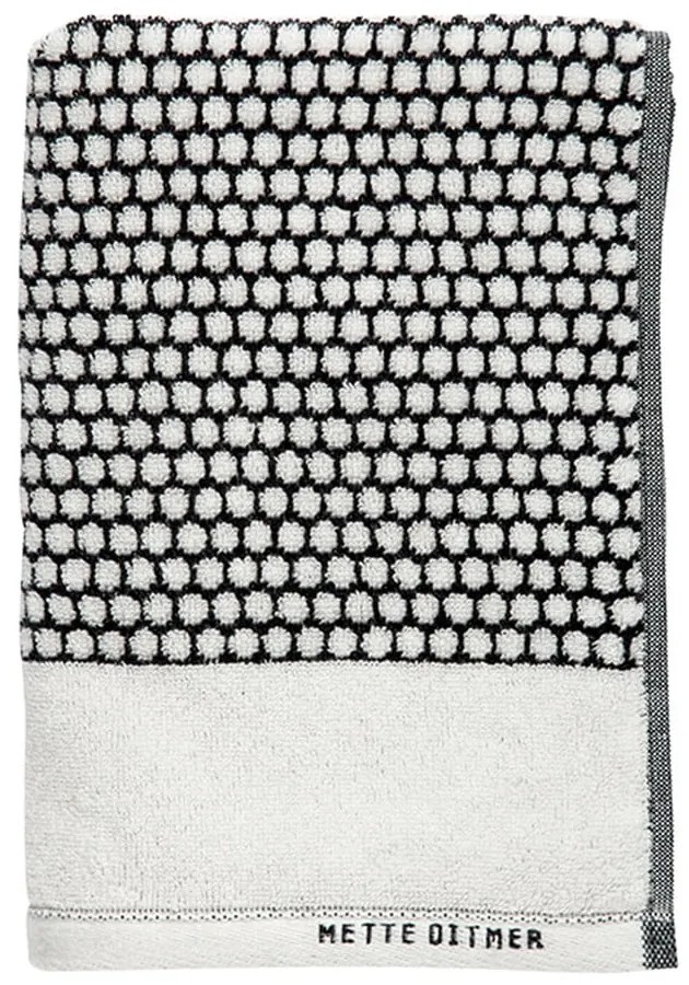 Fekete-fehér pamut fürdőlepedő 70x140 cm Grid – Mette Ditmer Denmark
