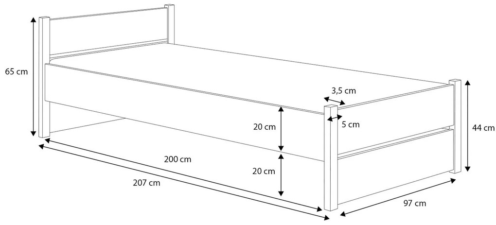 Gyerekágy 200x90 cm. Akció -19%. 1052340