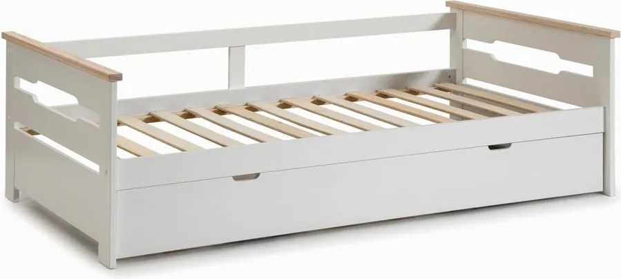 Fehér borovi fenyő gyerekágy kihúzható pótággyal 90x190 cm Elisa – Marckeric