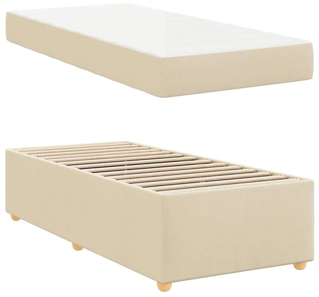 Ágykeret matracmal Krém 90 x 190 cm szövet