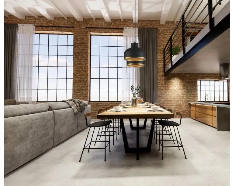 Lámpa Mennyezeti lámpatest GOLDI 1,4090,AC220-240V,50/60Hz,1*E27,IP20,átmérő 30cm,egyes,fekete/arany