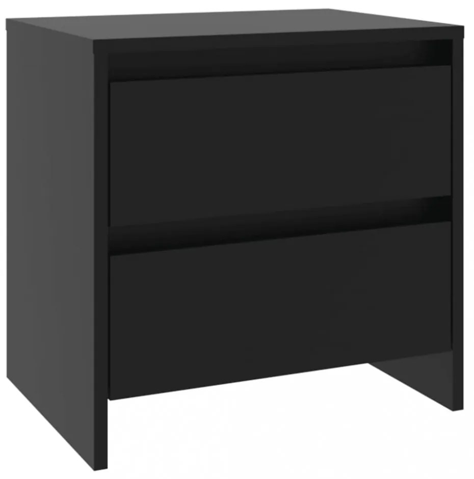 2 db fekete forgácslap éjjeliszekrény 45 x 34,5 x 44,5 cm