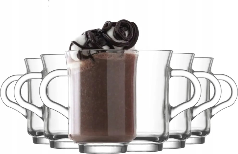 Kávés és teás üvegpoharak Sia pohárfüllel Ada 250 ml 6db