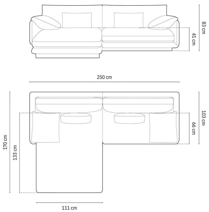 Bézs bársony sarokkanapé (bal oldali-heverő résszel) Torino – Micadoni