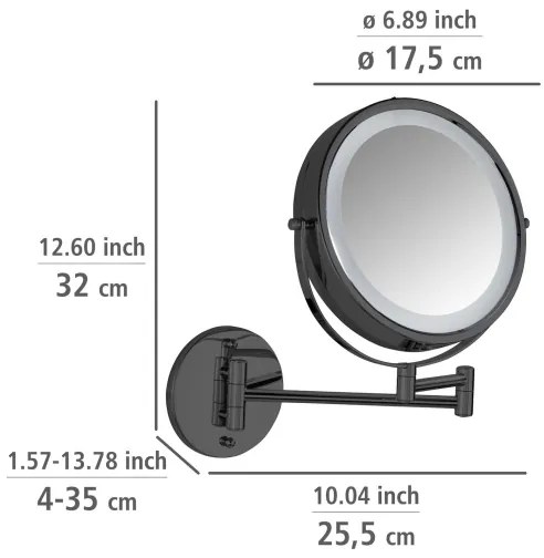 WENKO 71559800 - POWER-LOC tükör 25,5x32 cm fekete