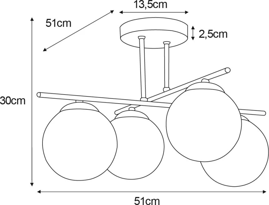 KAJA K-5783 FELIX Sárga Színű Mennyezeti Lámpa 4xE14 10W IP20