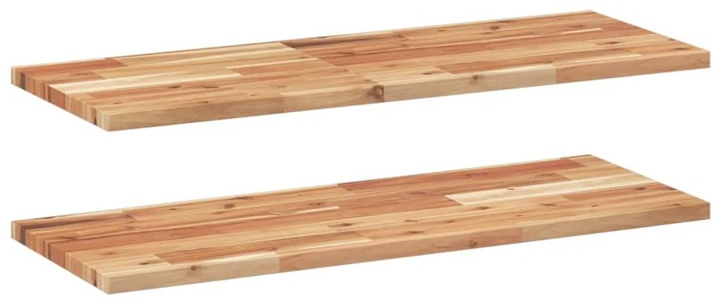 2 db olajbevonatú tömör akácfa függőpolc 100 x 30 x 2 cm