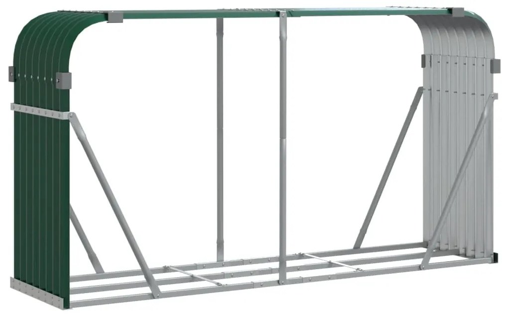 zöld horganyzott acél rönktartó 180 x 45 x 100 cm