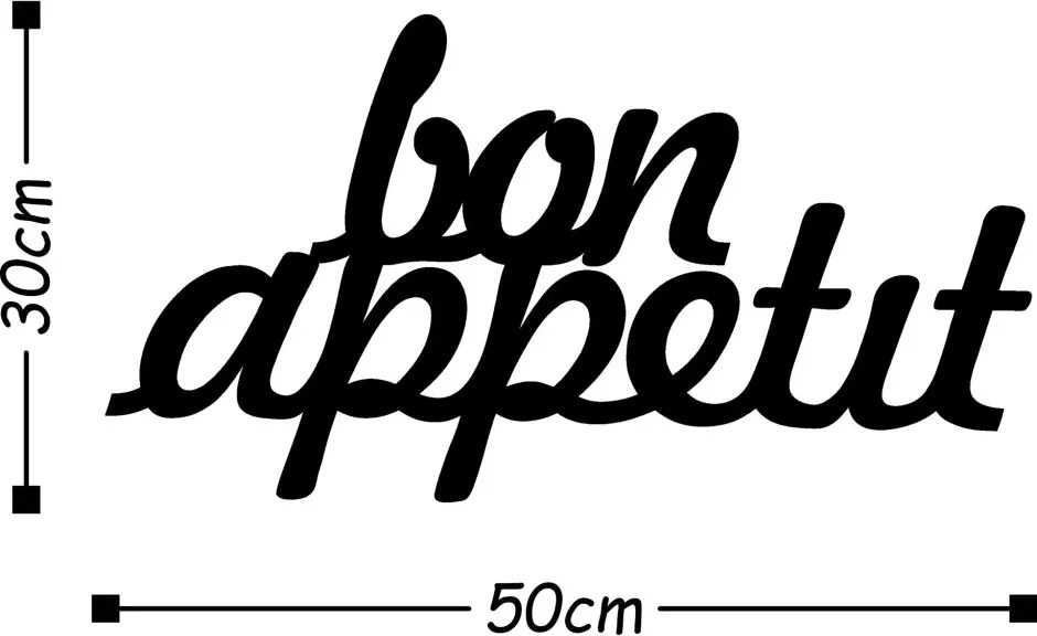 Bon Appetit 1 fekete fém faldekoráció