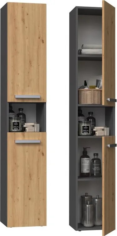 Nel I fürdőszoba szekrény, antracit-tölgy