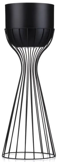 Fém virágcserép LOFT 56x20 cm fekete