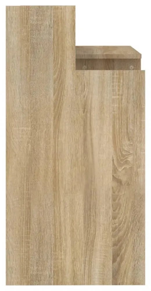 sonoma tölgy színű szerelt fa íróasztal LED-ekkel 97x45x90 cm