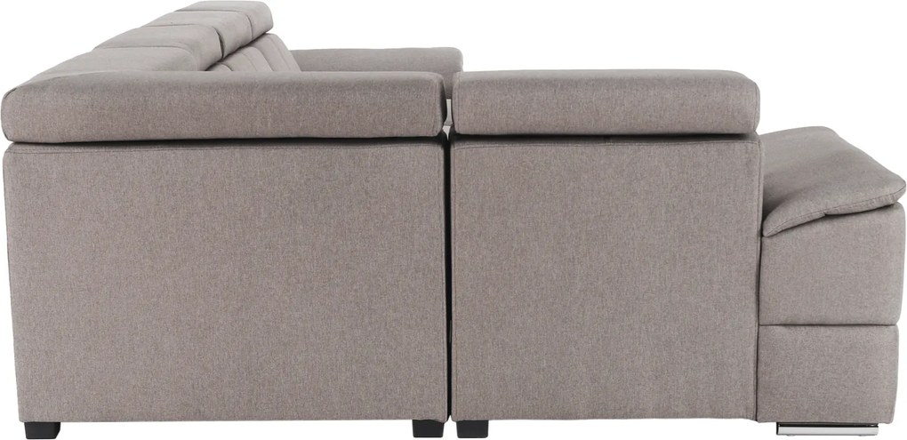 Ülőgarnitúra, szürkésbarna Taupe, jobbos kivitelezés, SEGORIA ROH U