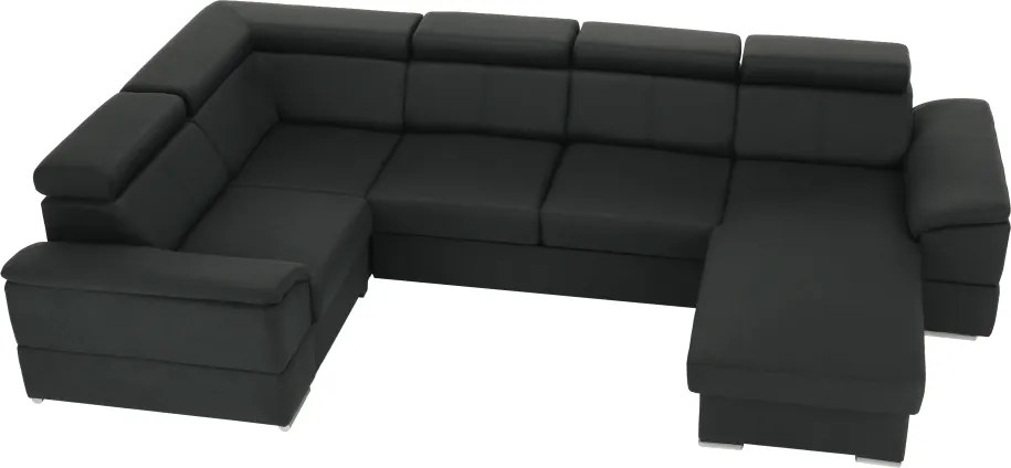 Ülőgarnitúra, sötétszürke, jobbos kivitel, SEGORIA ROH U