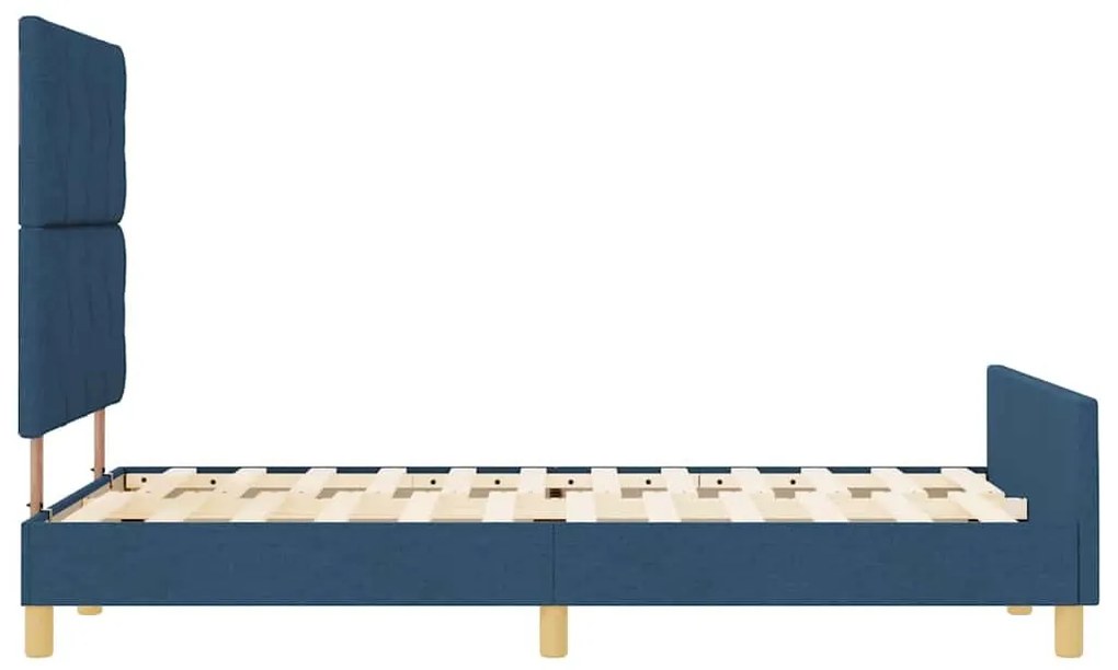 Ágykeret fejtámlával Kék 120 x 190 cm szövet
