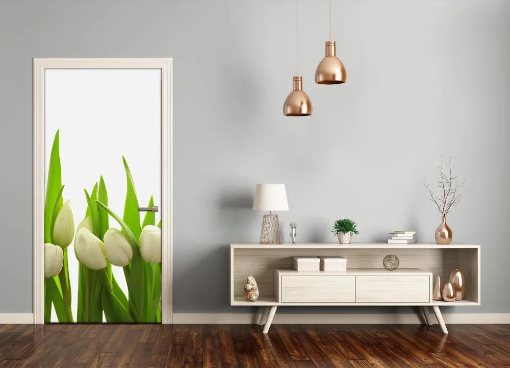 Ajtómatrica fehér tulipán 75x205 cm