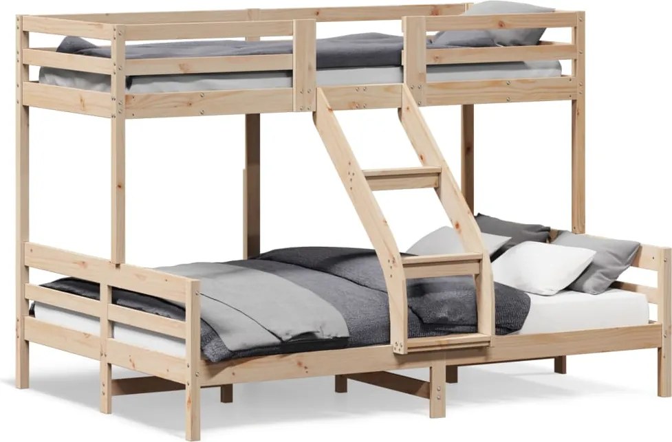 vidaXL tömör fenyőfa emeletes ágy 80x200/140x200 cm
