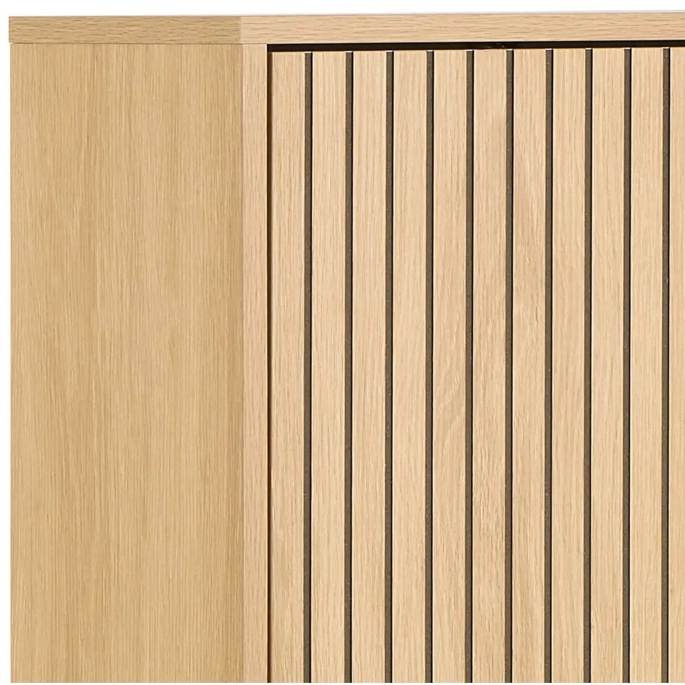 Natúr színű billenő ajtós cipőtartó tölgyfa dekorral 72x140x25 cm Albany – Actona