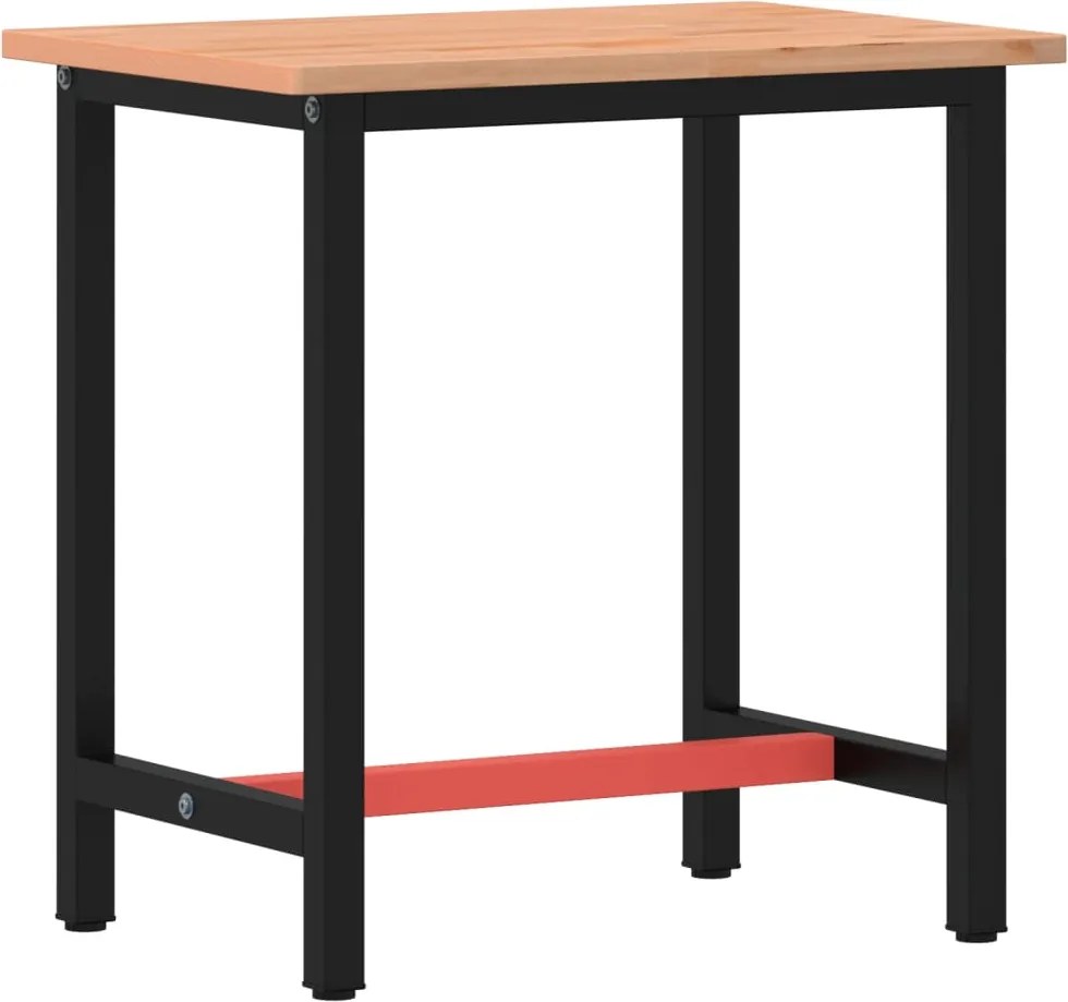 vidaXL tömör bükkfa és fém munkaasztallap 80x55x81,5 cm