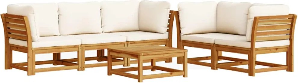 vidaXL 6 részes tömör akácfa kerti ülőgarnitúra párnákkal