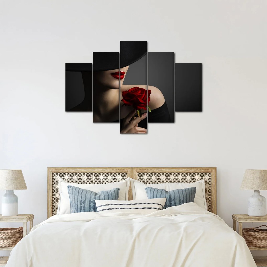 Kép - Nő egy rózsával (150x105 cm)