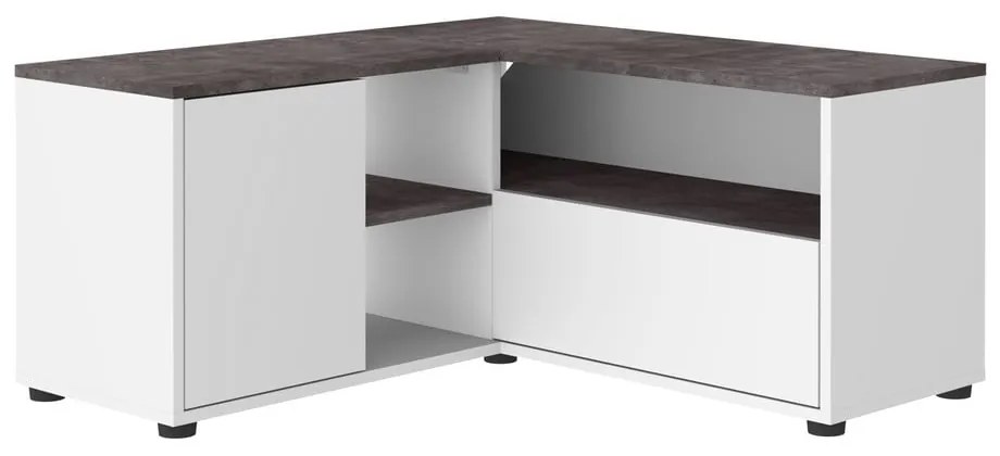 Fehér-szürke TV-állvány beton dekorral 90x45 cm Angle – TemaHome