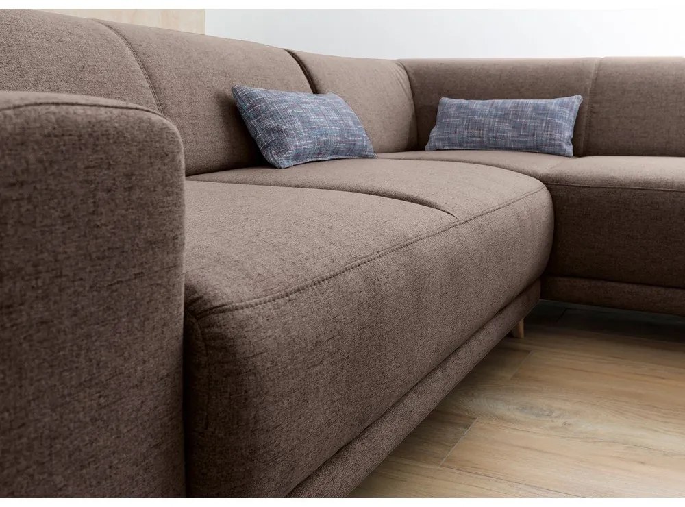 Barna kinyitható-tárolóhelyes sarokkanapé (jobb oldali-L alakú) Classy Sophie – Miuform