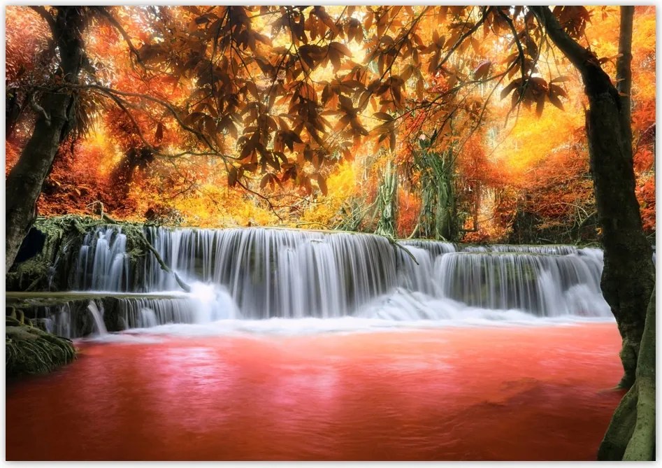 Poszterek 100x70 Narancssárga vízesés