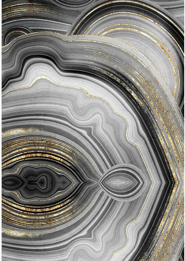 Szürke-aranyszínű fürdőszobai kilépő szett 2 db-os 60x100 cm CT – Foutastic