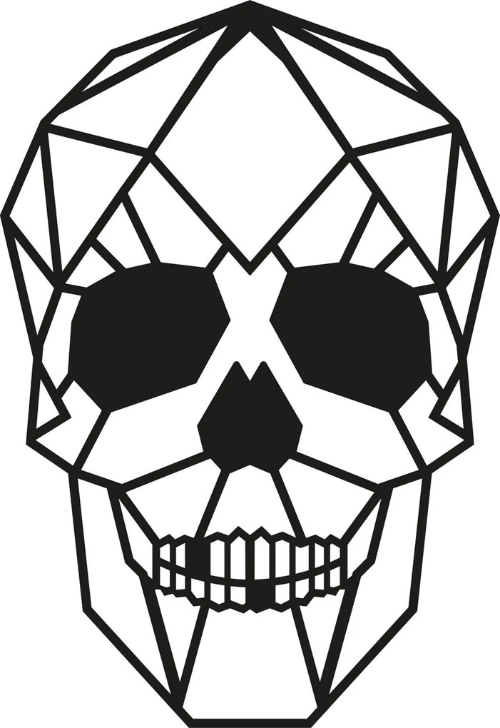 Skull fém fali dekoráció, 35×50 cm