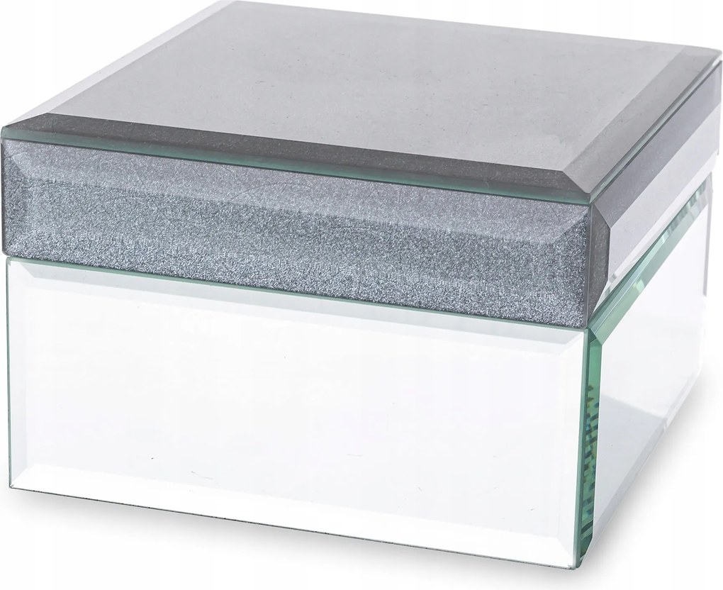 Üveg ékszerdoboz rendszerező tükör sebrna glamour