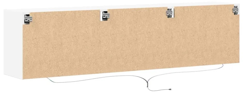 fehér falra szerelhető TV-szekrény LED-del 180 x 31 x 45 cm