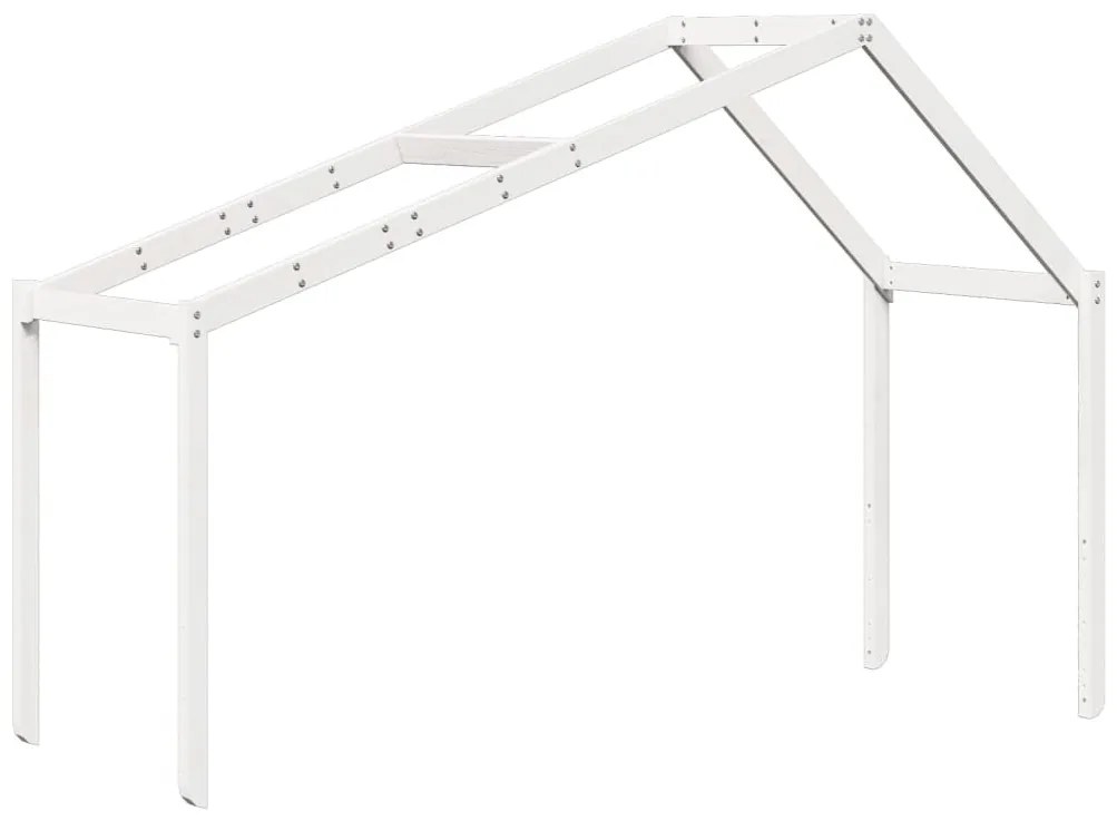 fehér tömör fenyőfa gyerekágytető 203 x 95,5 x 142 cm