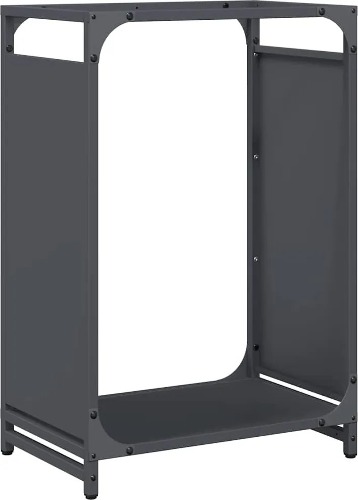 vidaXL antracitszürke hidegen hengerelt acél tűzifatároló 44x28x65 cm