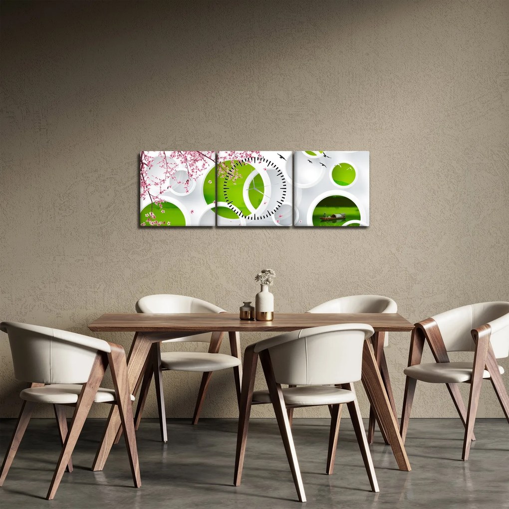 Kép - móló a tó felett (órával) (90x30 cm)