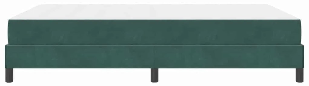 Boxspring ágy matraccal Sötétzöld 160 x 200 cm Bársony