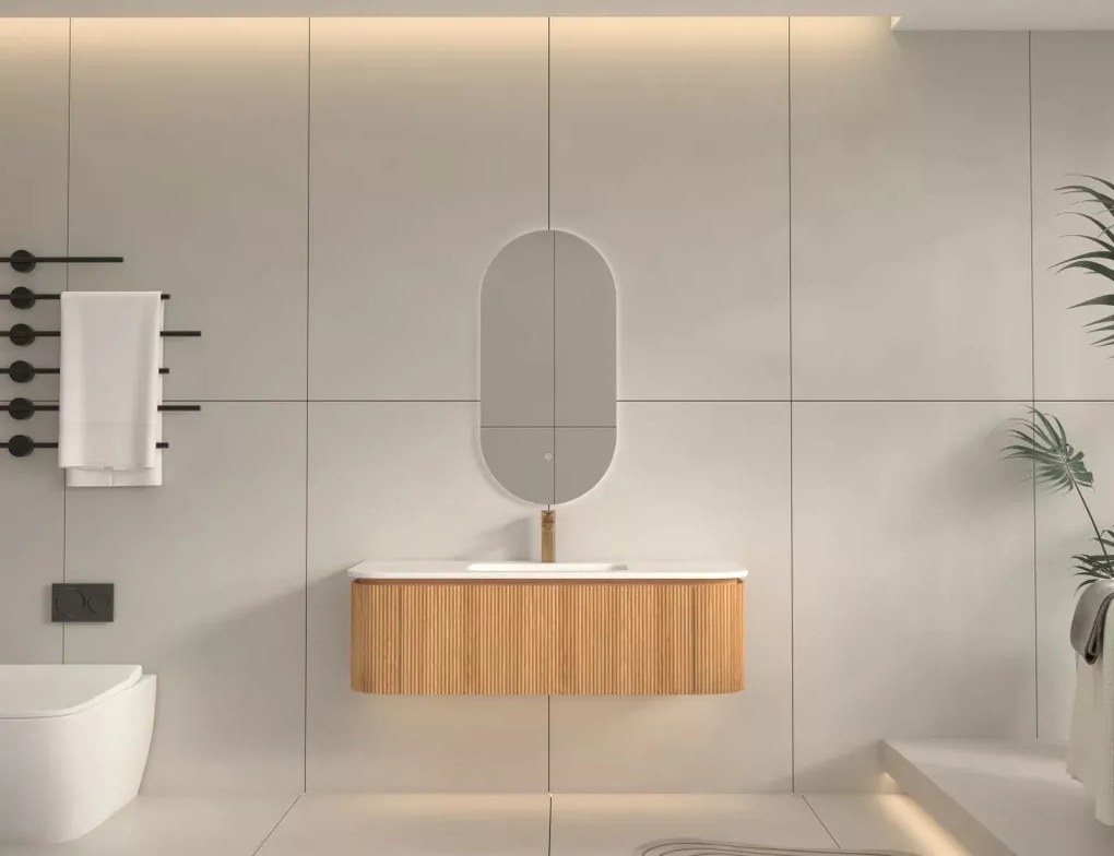 AREZZO design SIERRA 120 cm-es Fürdőszoba alsószekrény 1 fiók, 2 ajtó, tölgy