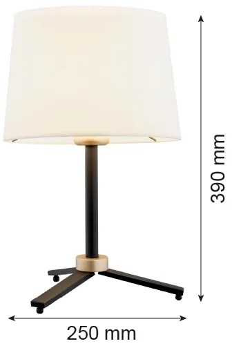 Argon 8319 - Asztali lámpa CAVALINO 1xE27/15W/230V 39 cm krémes/fekete