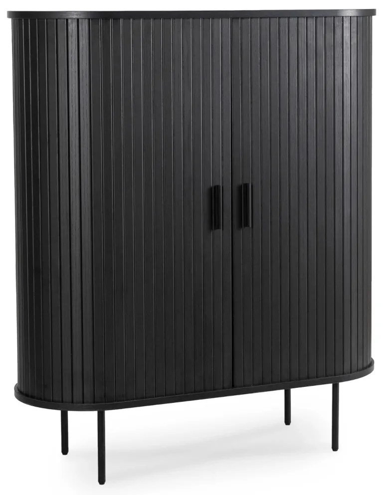 Komoda TRISH 100 cm Dwudrzwiowa Rozsuwana Czarna