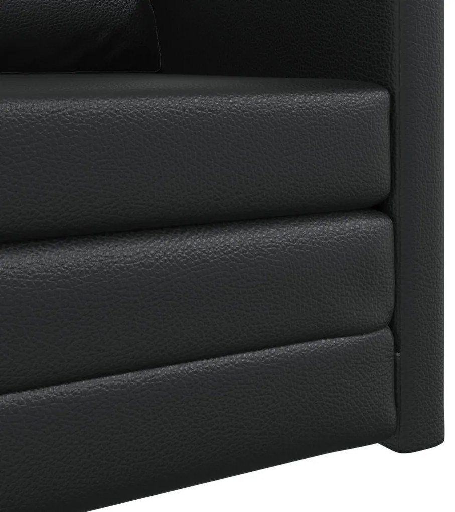 vidaXL Floor Sofa Bed 2-in-1 Fekete 74x77x81 cm Műbőr