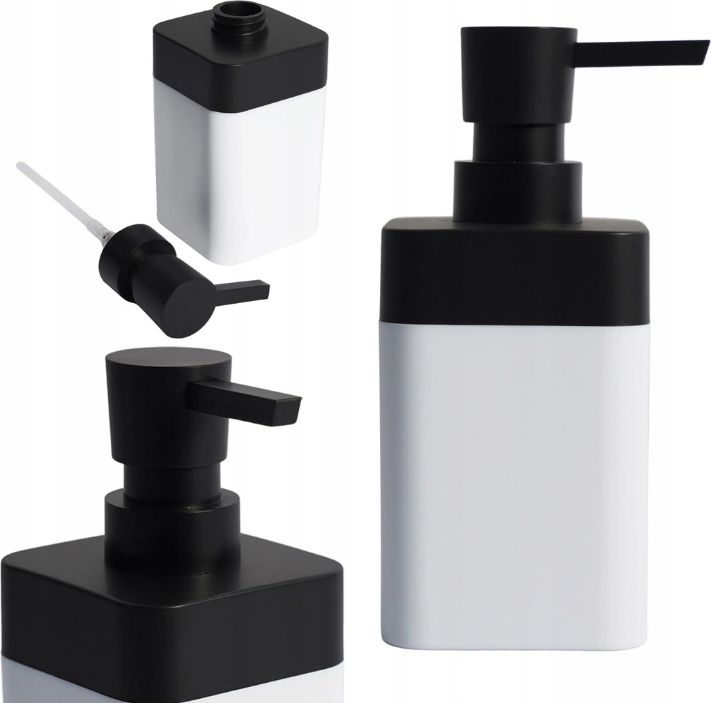 Fürdőszobai Folyékony Szappan Adagoló Strapabíró Fehér Fekete Elegáns