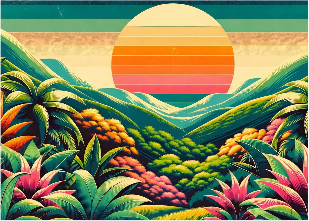 Kép - Színes naplemente (70x50 cm)